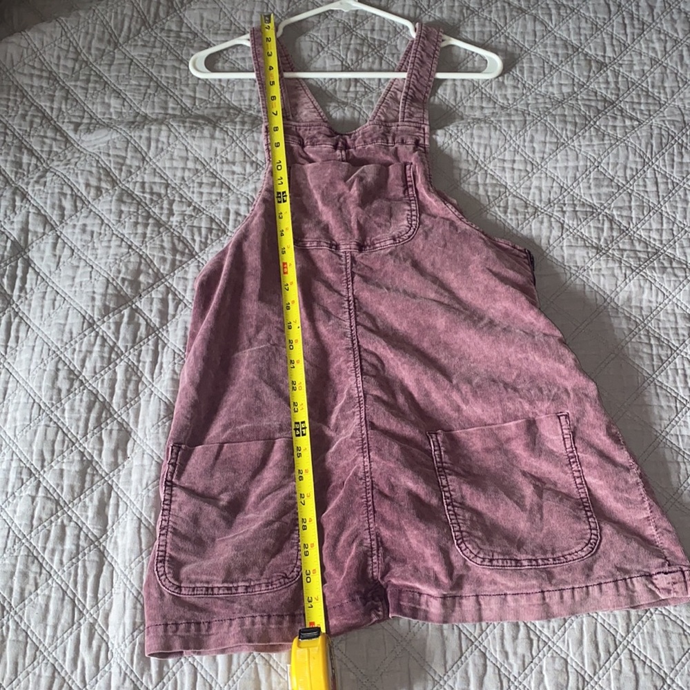 Mauve corduroy overall dress